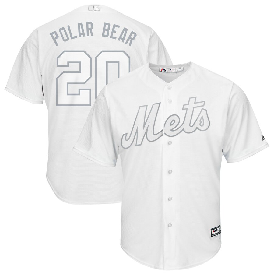 Men New York Mets #20 Polar bear white MLB Jerseys
